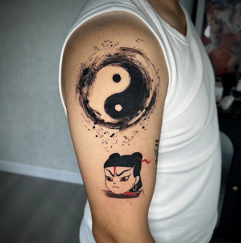 hình xăm bát quái tượng trưng cho sự bảo hộ thần thánh