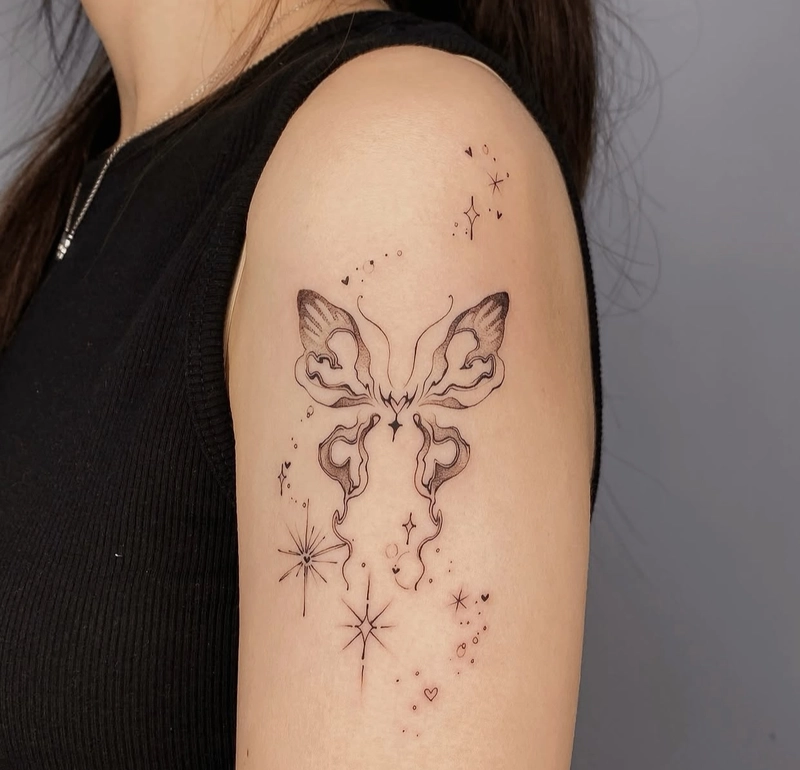 hình xăm bướm cho nữ