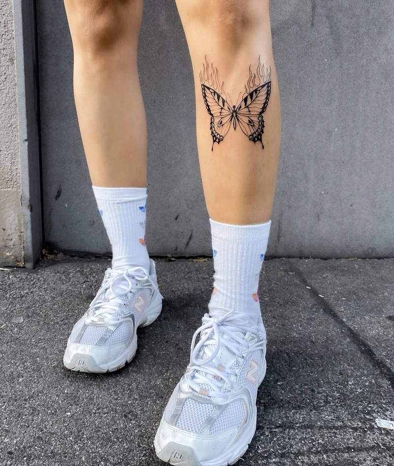 hình xăm bướm tươi tắn