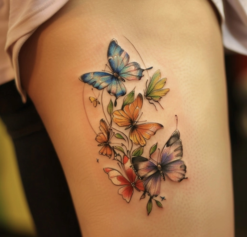 hình xăm bướm tượng trưng tự do