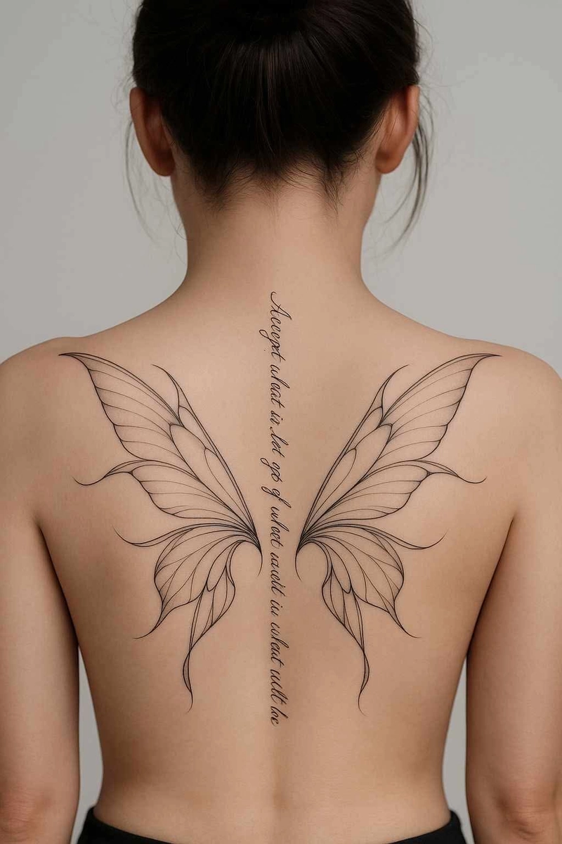 hình xăm cánh bướm ở lưng
