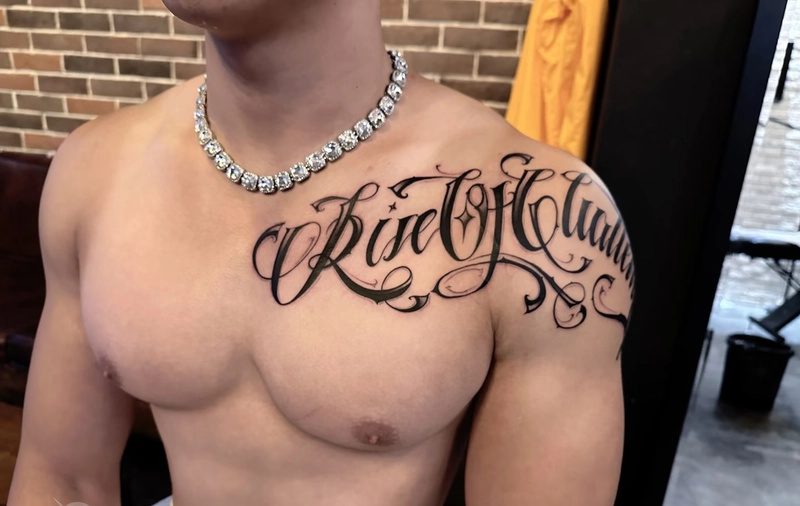 hình xăm chữ ngầu cho nam