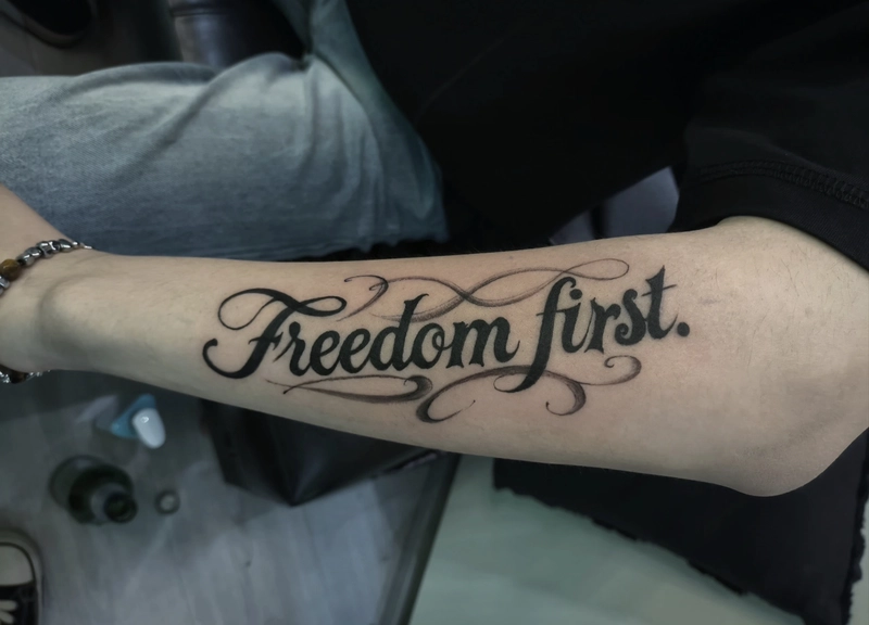 hình xăm chữ tối giản cho nam