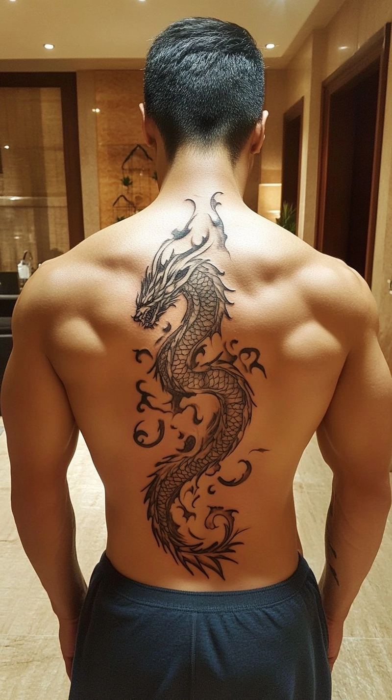 hình xăm con rồng ở lưng hình xăm con rồng ở lưng