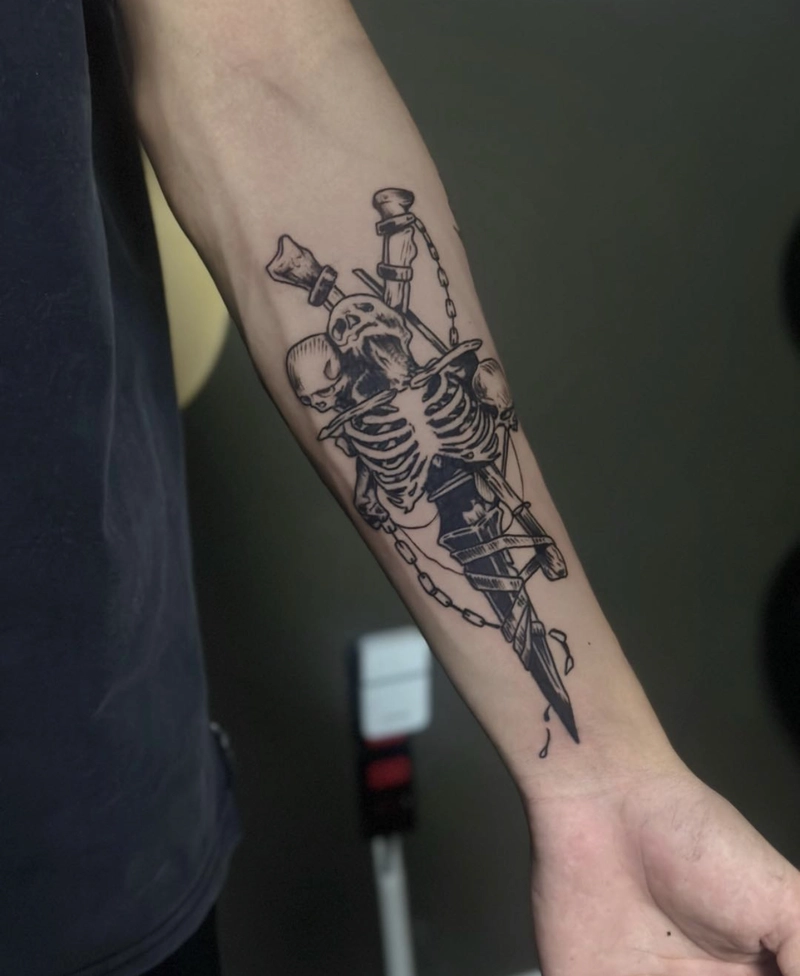 hình xăm đầu lâu dành cho nam mạnh mẽ