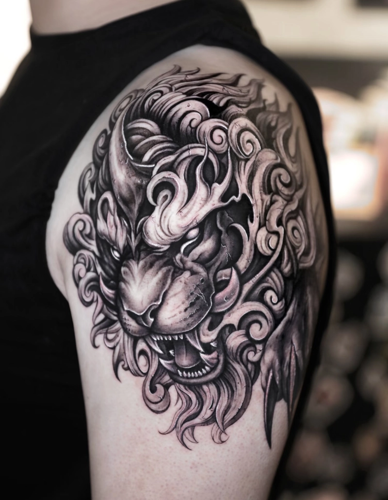 hình xăm đầu lâu đen trắng