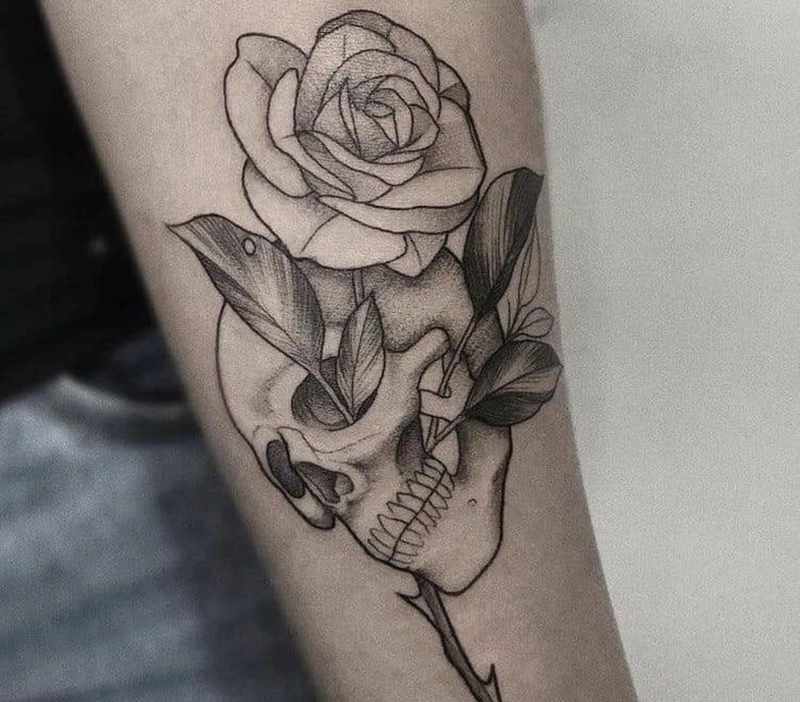 hình xăm đầu lâu đơn giản