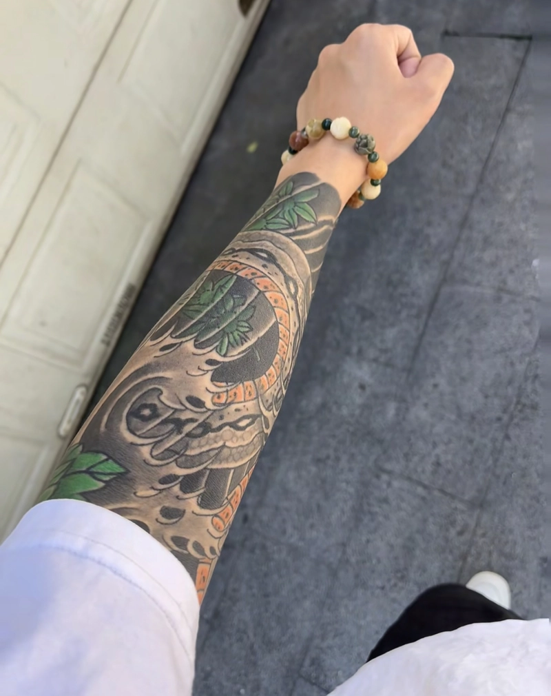 hình xăm đầu lâu full tay