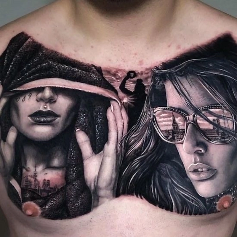 hình xăm đẹp con gái ở ngực