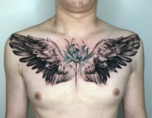 hình xăm đôi cánh trên ngực