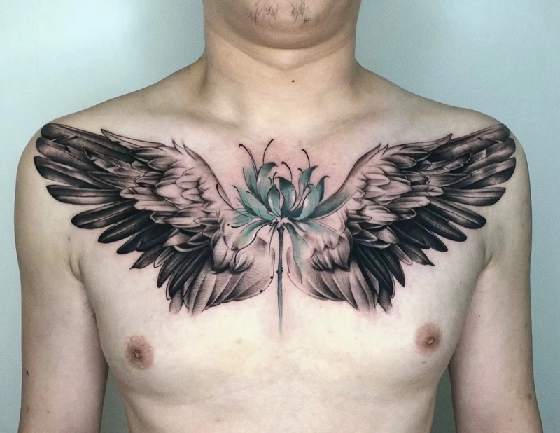 hình xăm đôi cánh trên ngực hình xăm đôi cánh trên ngực