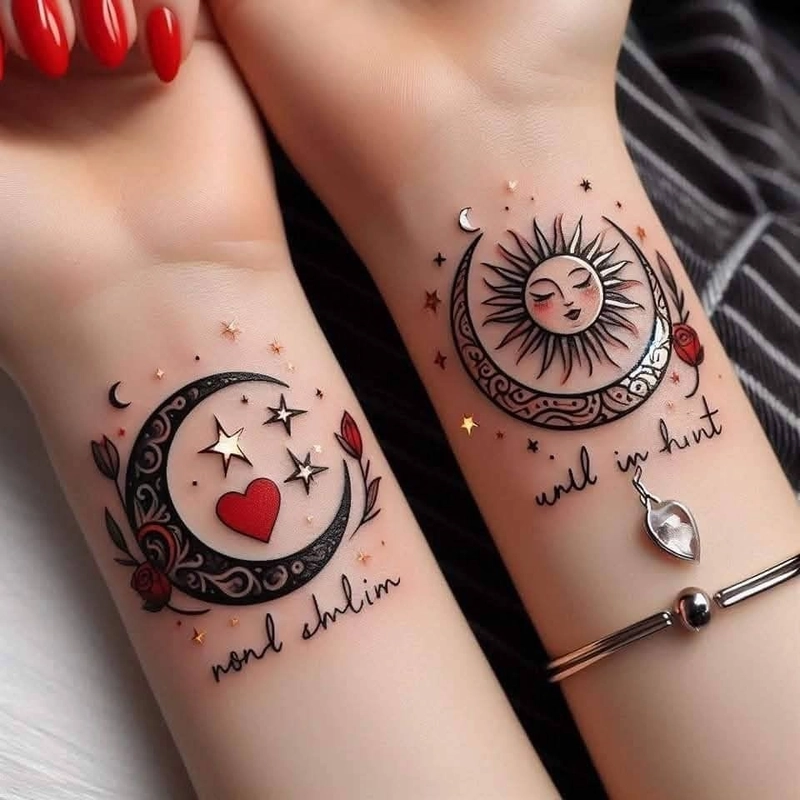 hình xăm đôi ở cổ tay