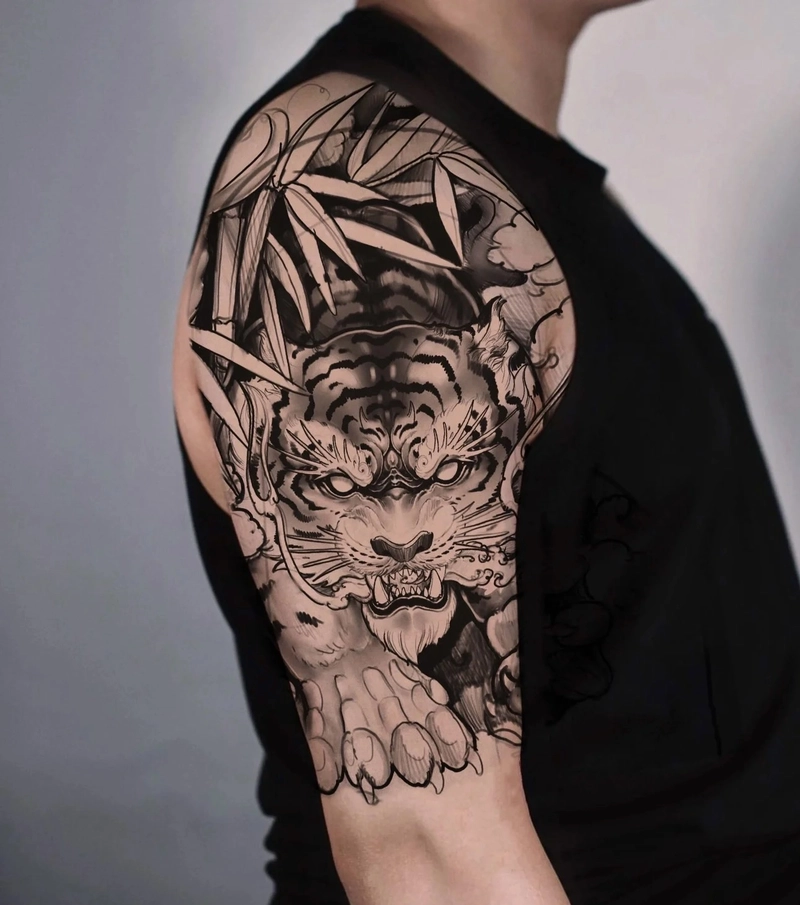 hình xăm hổ nghệ thuật