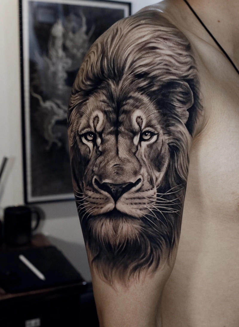 hình xăm hổ thể hiện bản lĩnh