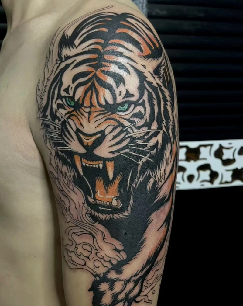 hình xăm hổ truyền thống