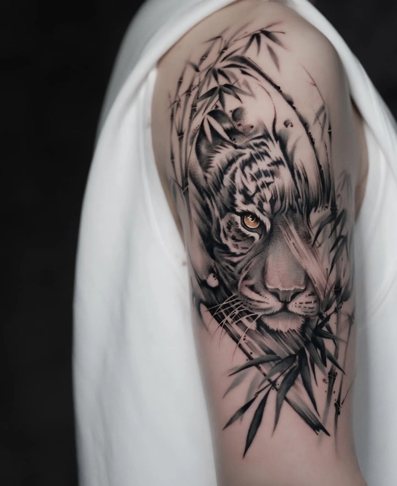 hình xăm hổ uy nghi