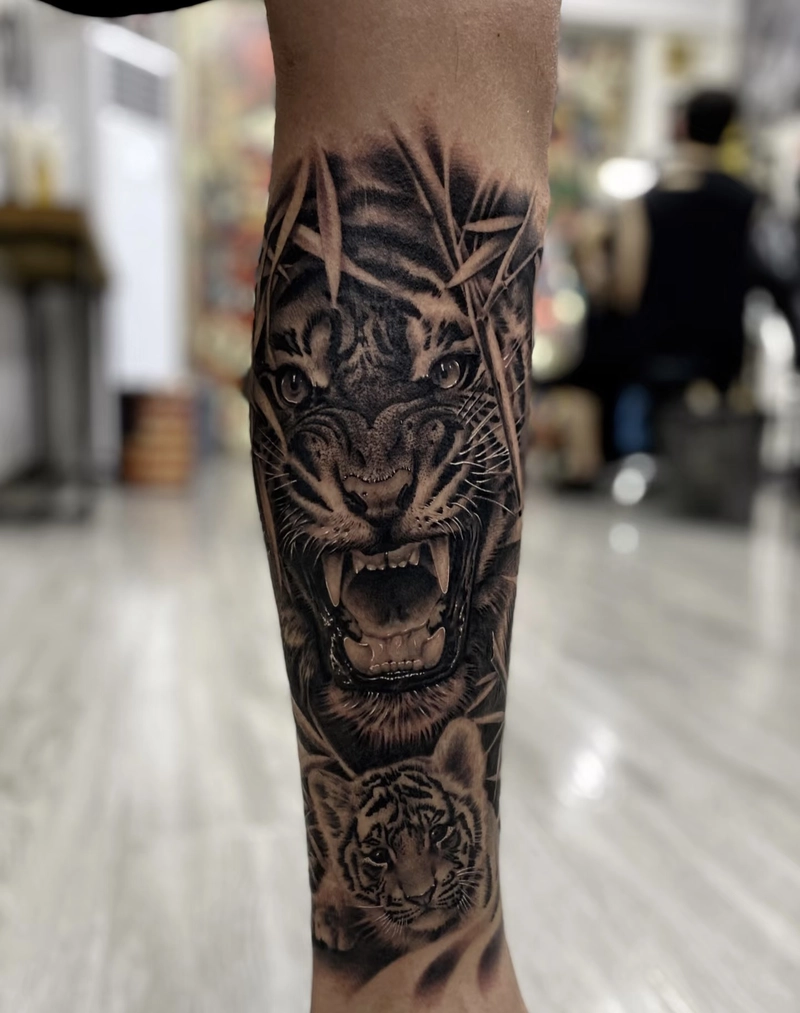 hình xăm hổ và rồng