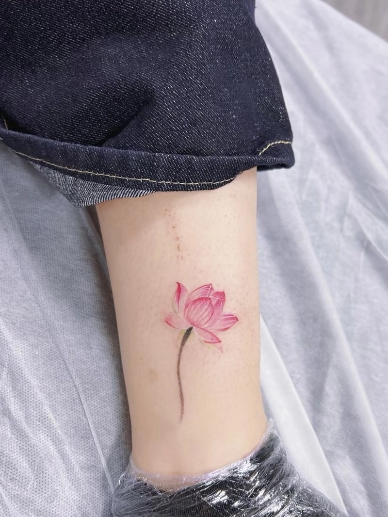 hình xăm hoa sen đơn giản mà thanh lịch