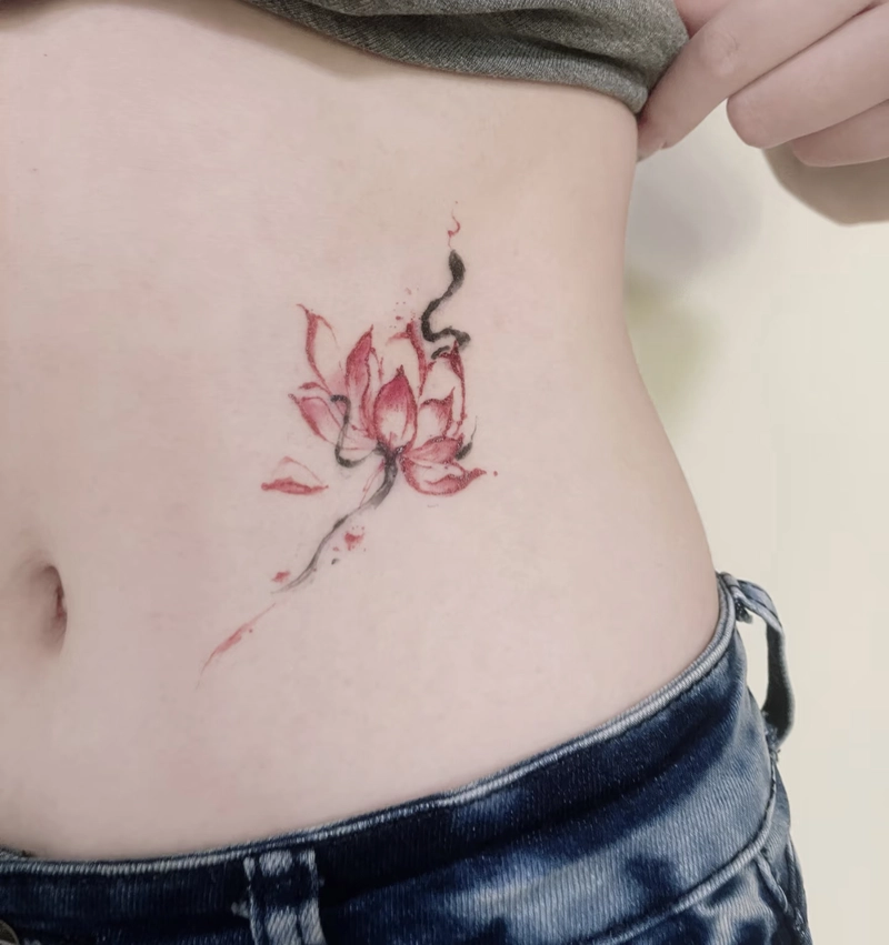 hình xăm hoa sen đơn giản