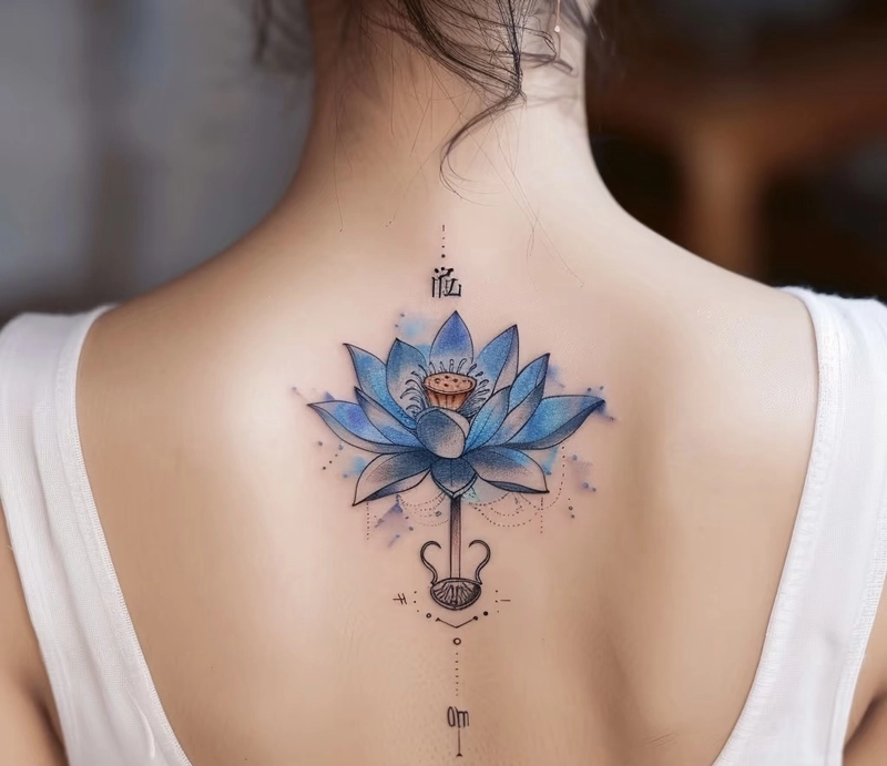 hình xăm hoa sen nhẹ nhàng tinh tế