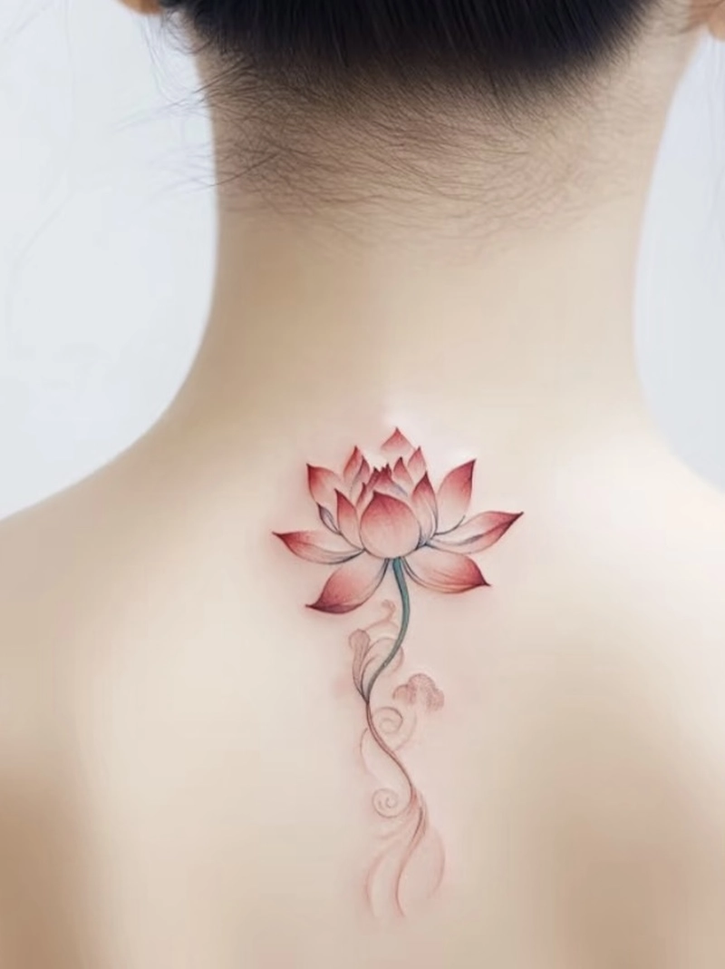 hình xăm hoa sen nhẹ nhàng và ý nghĩa