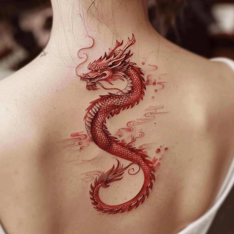 hình xăm hợp mệnh hỏa ở sau lưng