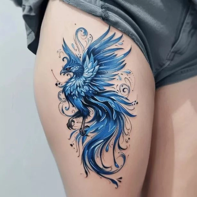 hình xăm hợp mệnh mộc đùi