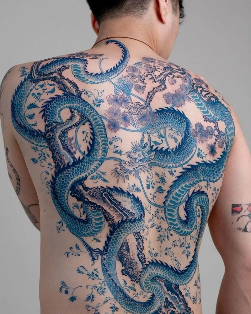 hình xăm hợp mệnh thuỷ full lưng