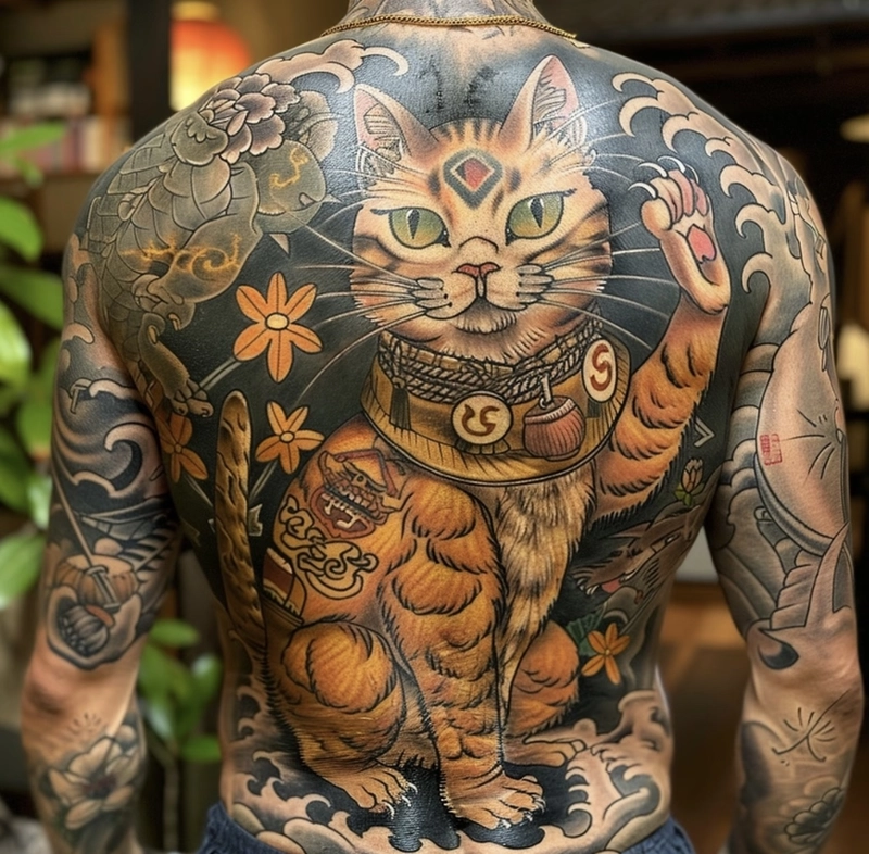 hình xăm linh vật canh giữ mang lại may mắn và bình an