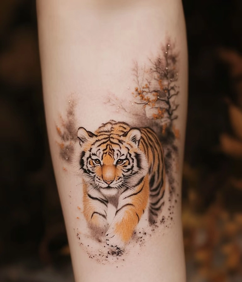 hình xăm linh vật canh giữ mang vẻ huyền bí cổ xưa