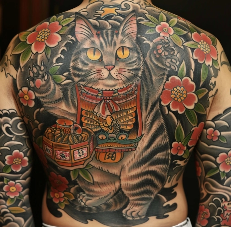 hình xăm linh vật canh giữ phong thủy tượng trưng cho bảo hộ