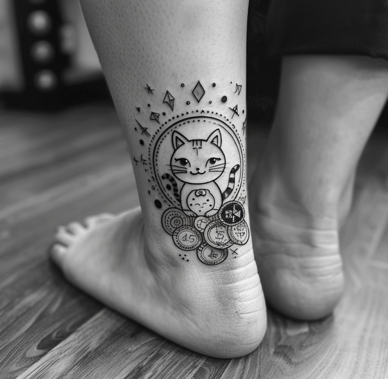 hình xăm linh vật canh giữ thể hiện sức mạnh tâm linh