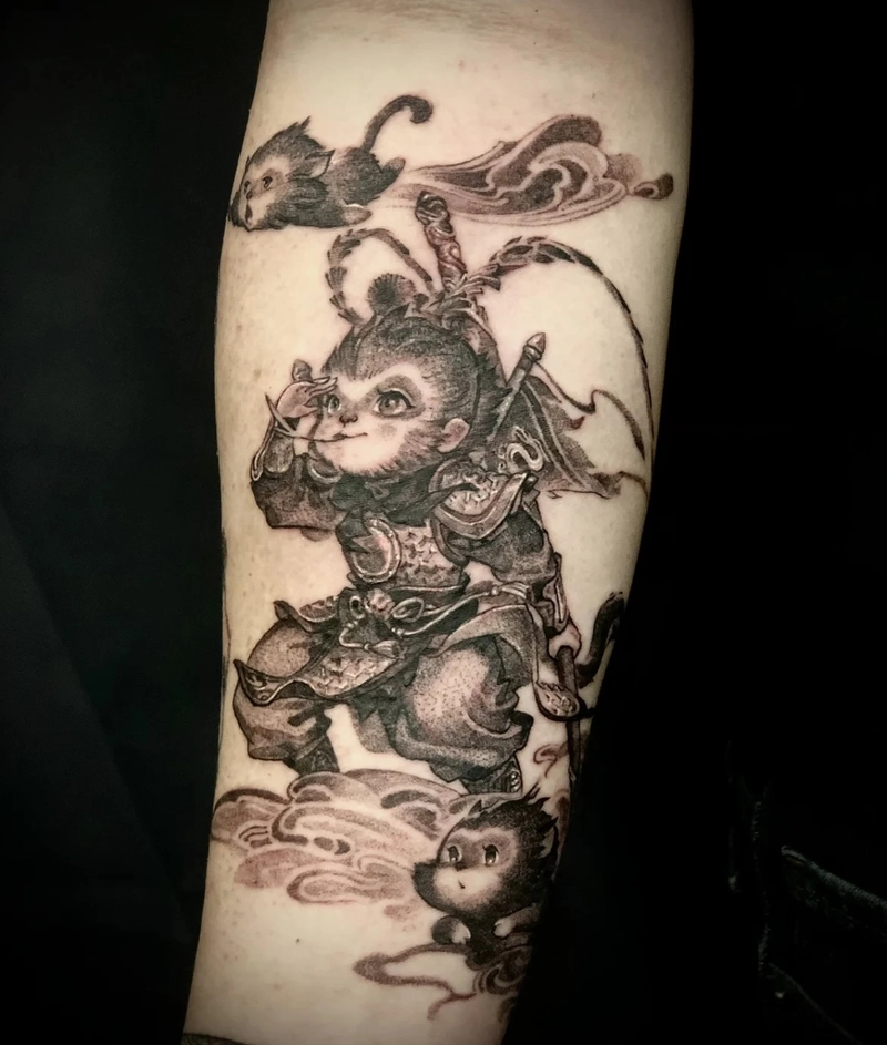 hình xăm linh vật canh giữ thể hiện tinh thần mạnh mẽ