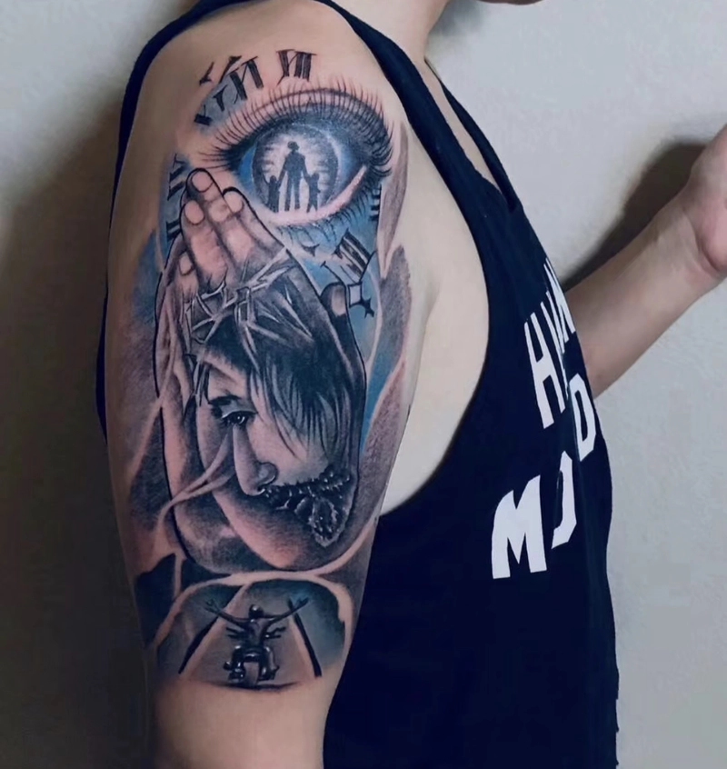hình xăm lớn trên tay nam
