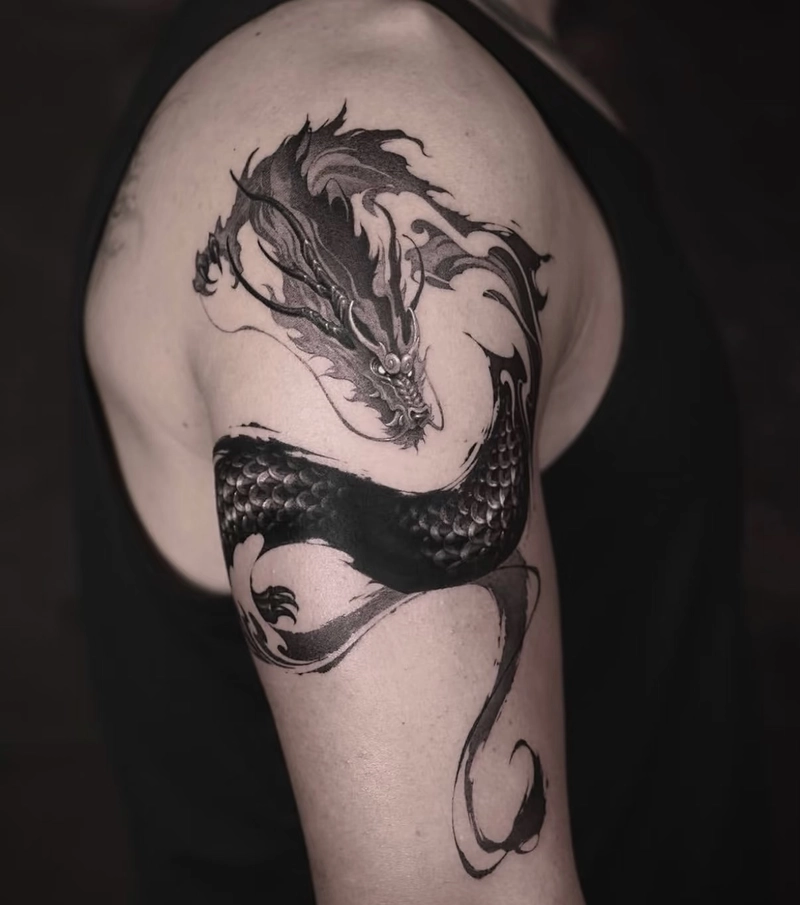 hình xăm long lân quy phụng giúp tăng vận khí và cát tường