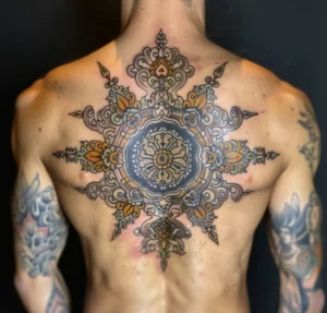 hình xăm mandala tượng trưng cho sự bảo hộ tinh thần