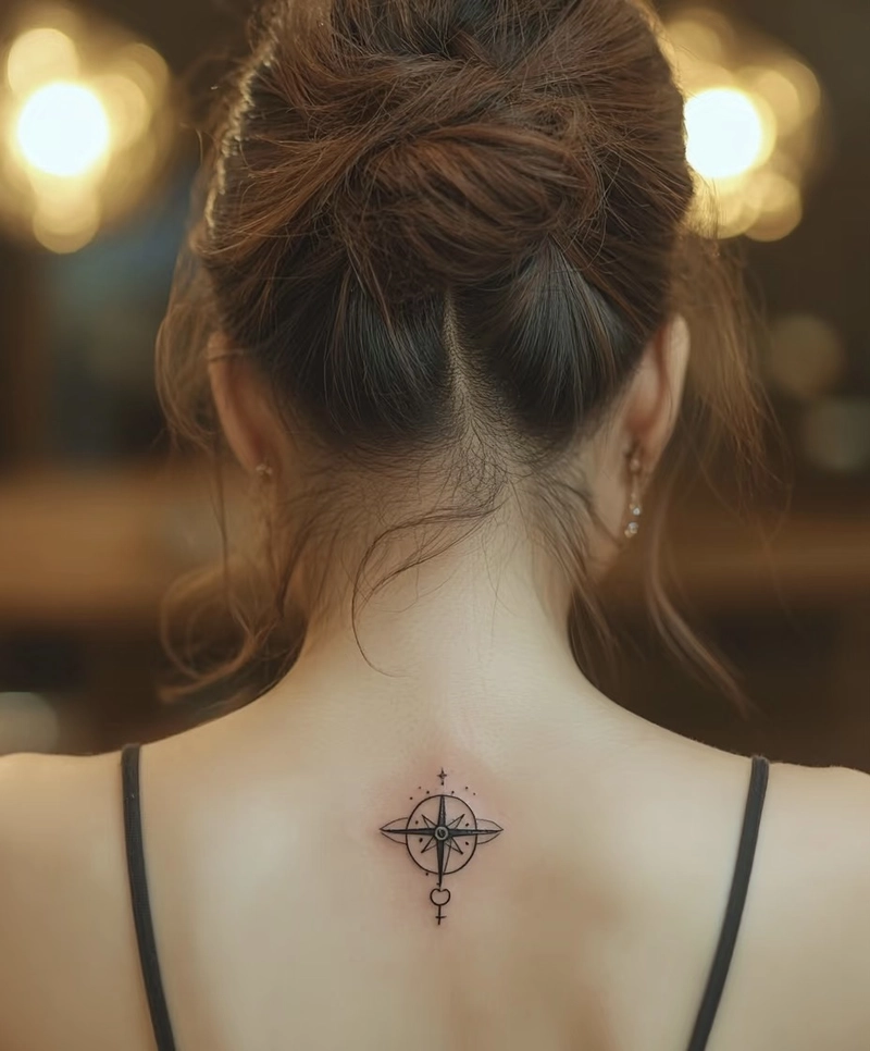 hình xăm nữ sang chảnh sau gáy