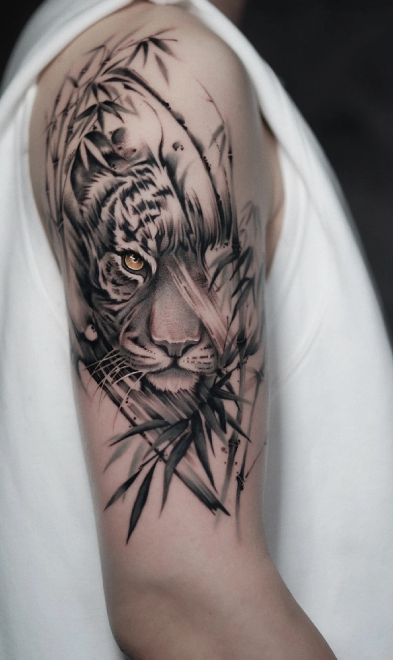 hình xăm phong thuỷ hổ cho nam