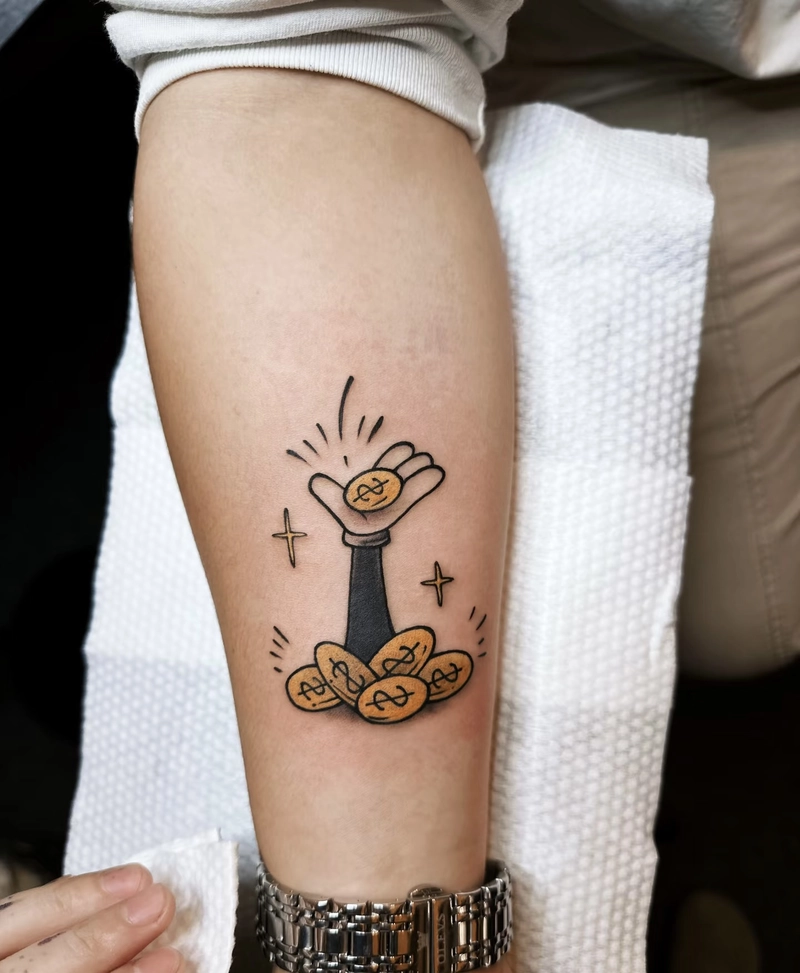 hình xăm phong thuỷ may mắn đơn giản mà tinh tế