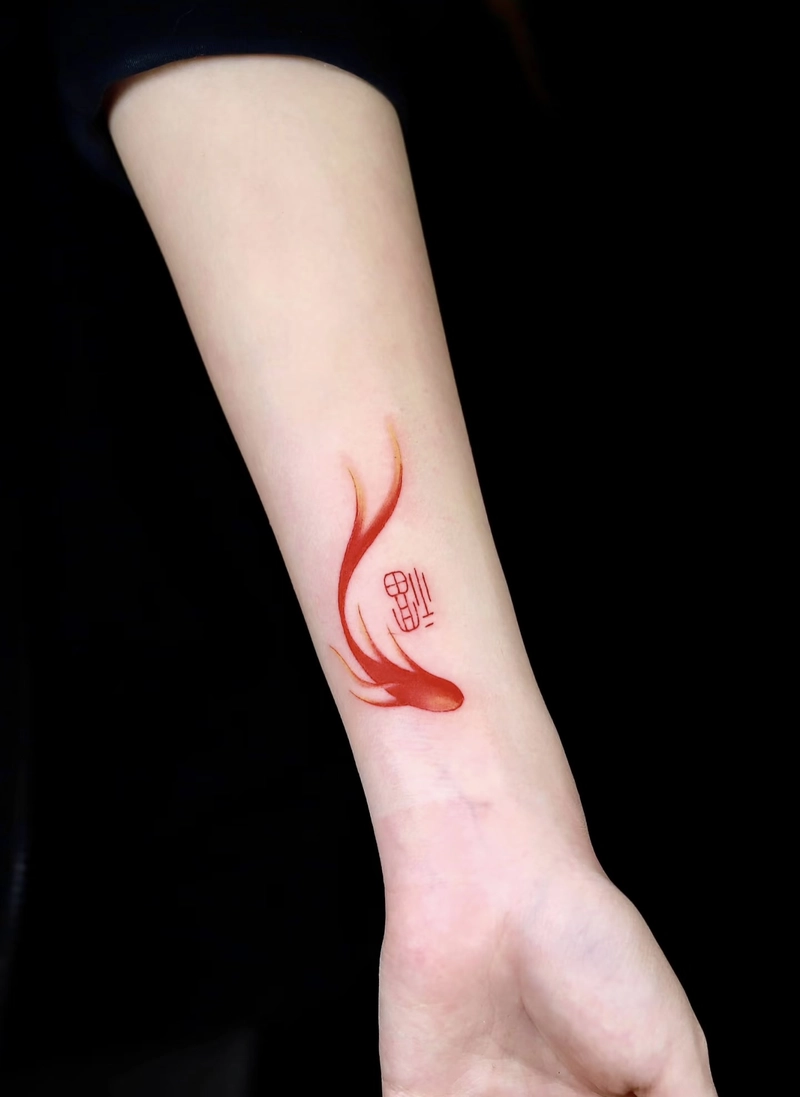 hình xăm phong thuỷ may mắn giản dị mà đẹp