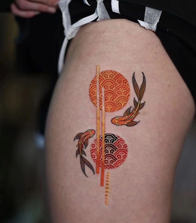 hình xăm phong thuỷ may mắn tinh tế