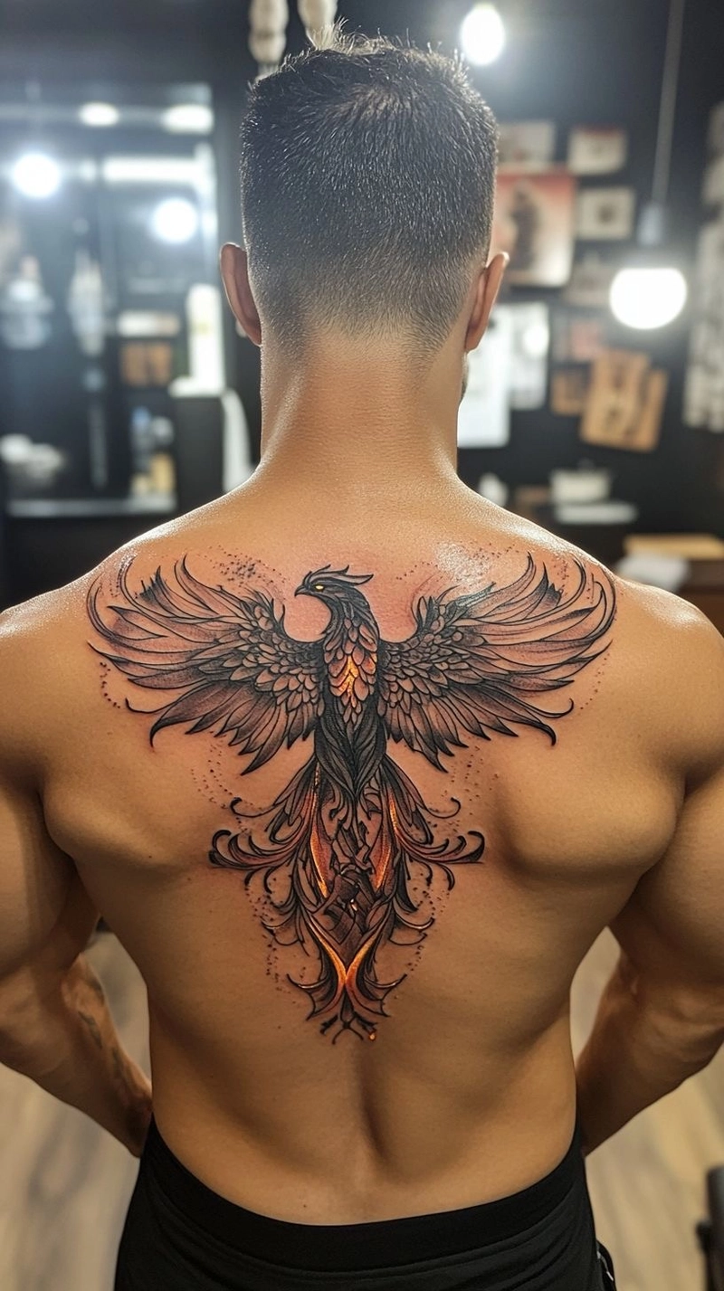hình xăm phượng hoàng sau lưng hình xăm phượng hoàng sau lưng