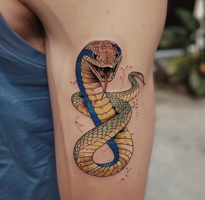 hình xăm rắn phong thủy giúp hóa giải năng lượng tiêu cực