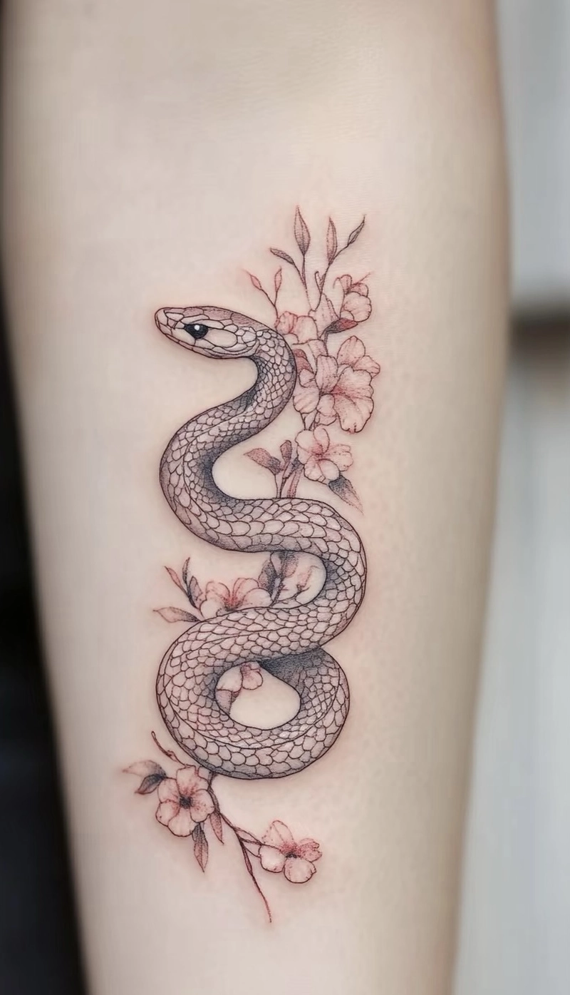 hình xăm rắn phong thủy là biểu tượng của sức mạnh tiềm ẩn