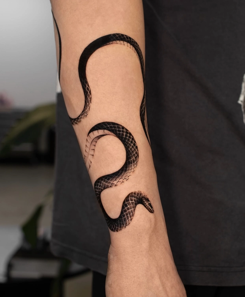 hình xăm rắn phong thủy mang lại cảm giác bí ẩn và thu hút