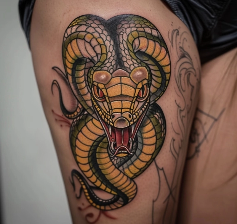 hình xăm rắn phong thủy mang ý nghĩa khôn ngoan và nhanh nhạy