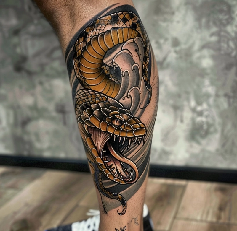 hình xăm rắn phong thủy phù hợp với người mạnh mẽ và tự tin