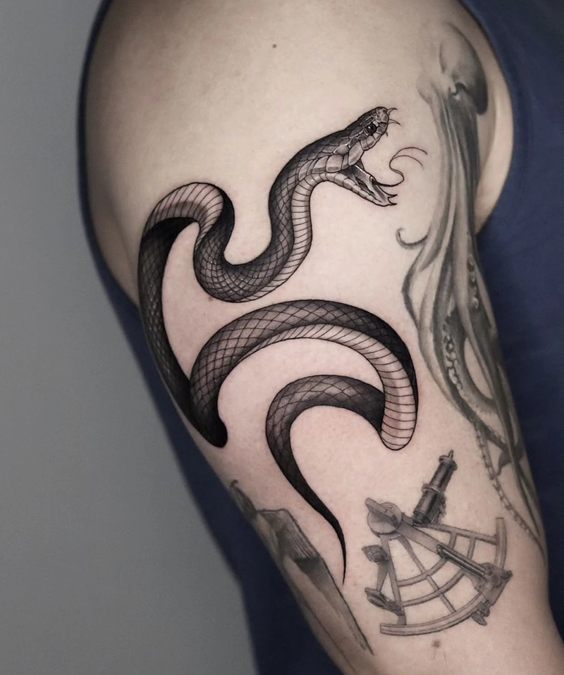 hình xăm rắn phong thủy phù hợp với người yêu sự khác biệt