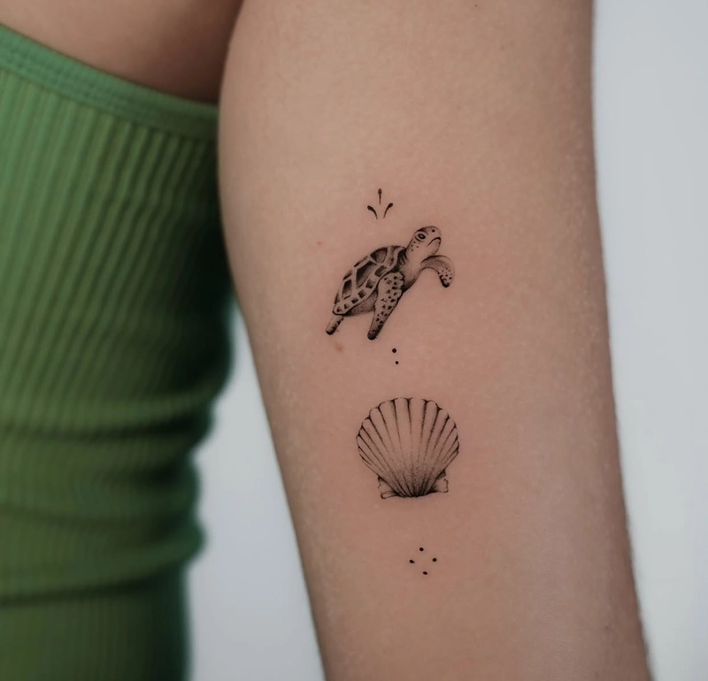 hình xăm rùa phong thủy giúp bảo vệ bản mệnh