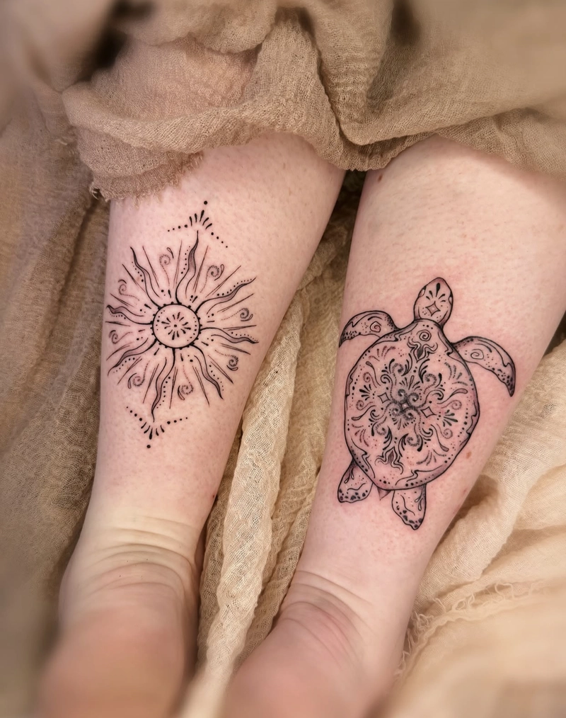 hình xăm rùa phong thủy là biểu tượng của sự trường tồn